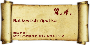 Matkovich Apolka névjegykártya